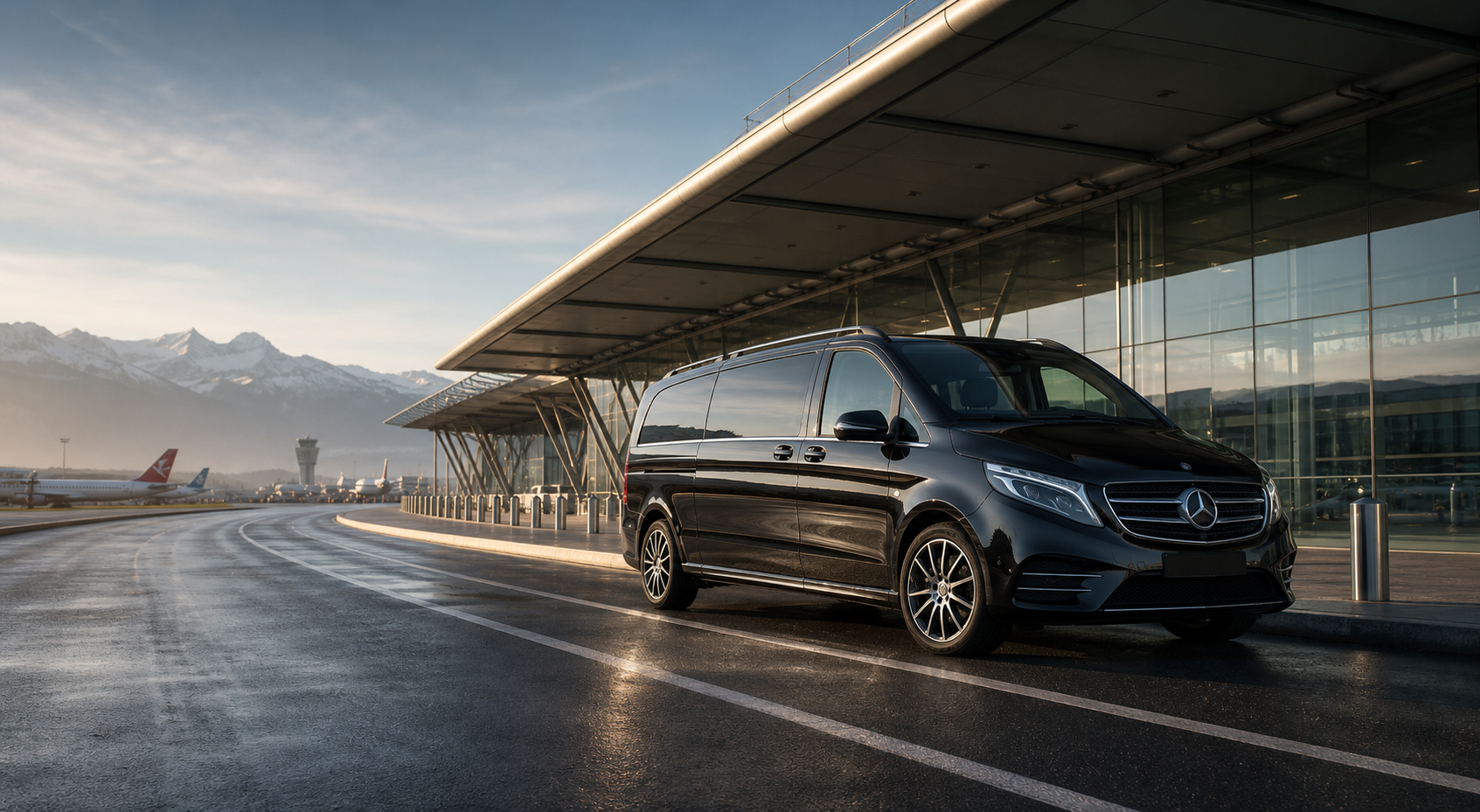 Mercedes Classe V pour un transfert privé de Genève Aéroport à Verbier