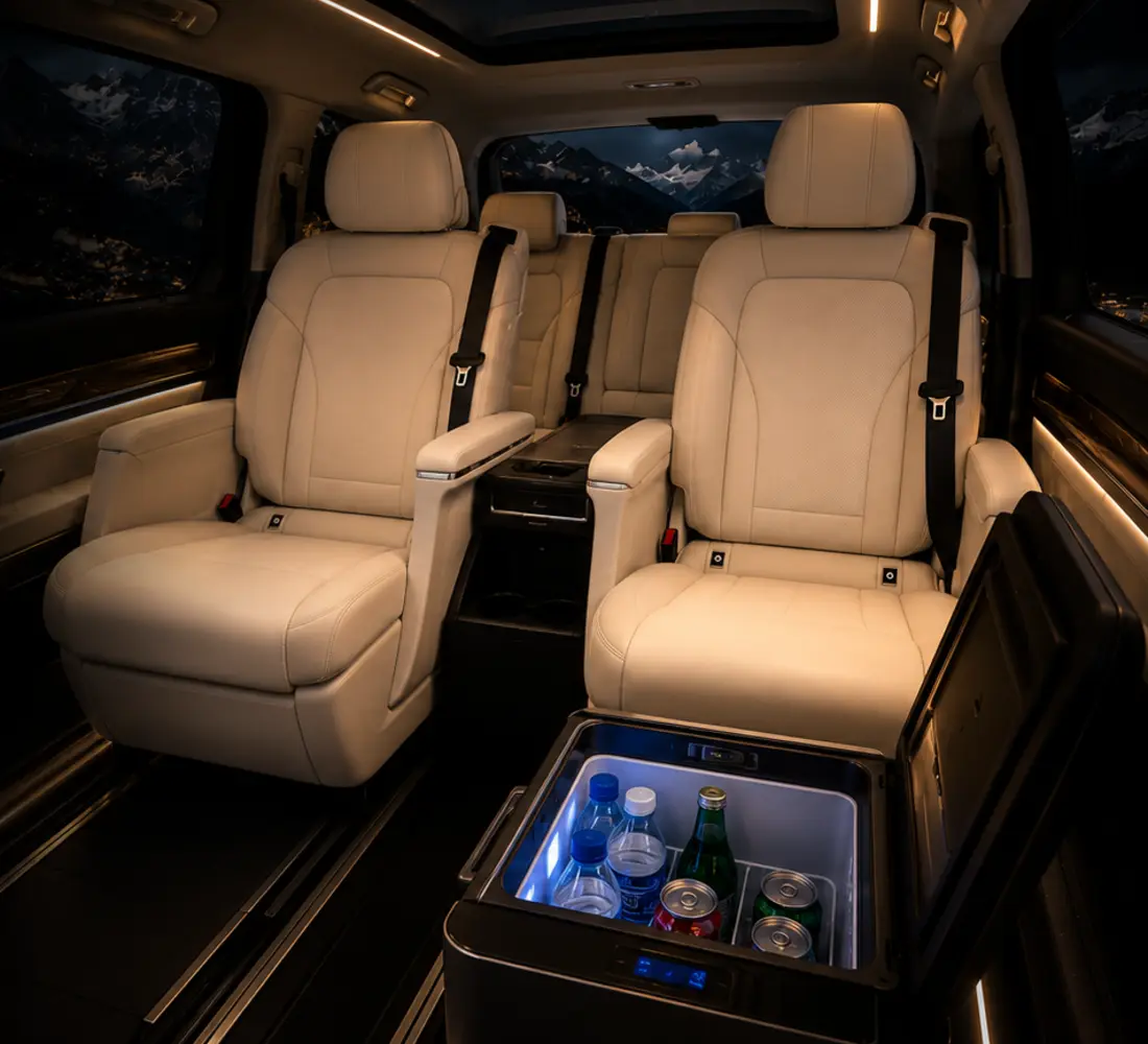 Gentleway Mercedes V-Class evening ambience for Milan transfers